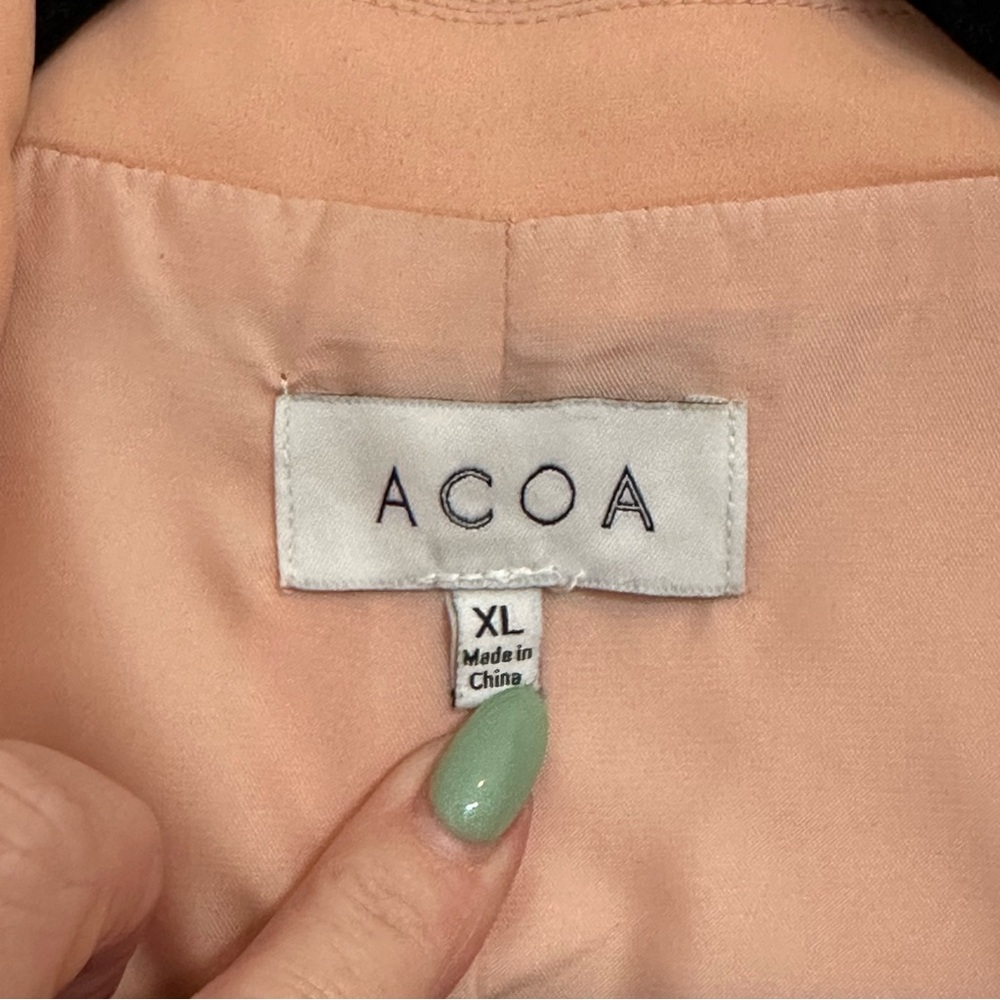 Blush Peach Single-Button Notch Lapel Blazer - Picture 6 of 16